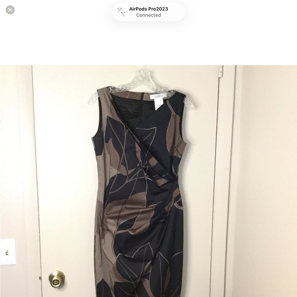 MaxMara Black & Brown Origami Shift Dress